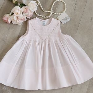 Pink Smocked Dress Feltman Brothers Embroidery Spring Summer NWT RARE DESIGN